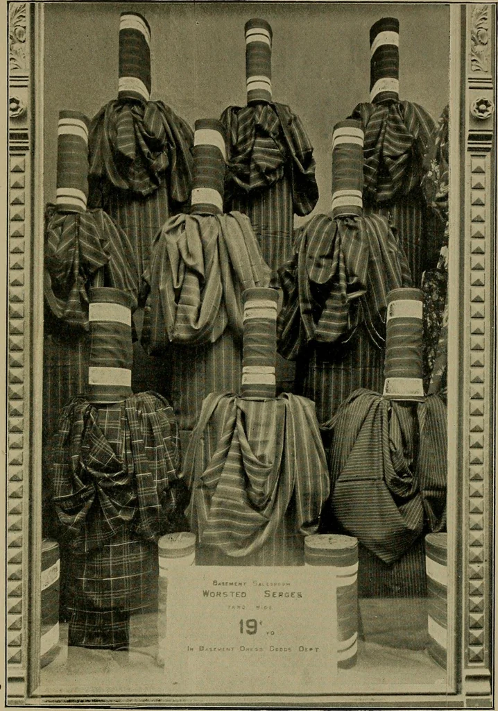 An illustration from A complete dictionary of dry goods and history of silk, linen, wool and other fibrous substances, 1892, leaf 576