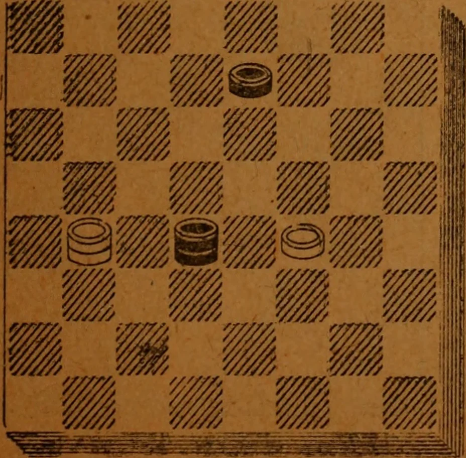 An illustration from A complete guide to the game of draughts .., 1909, leaf 146