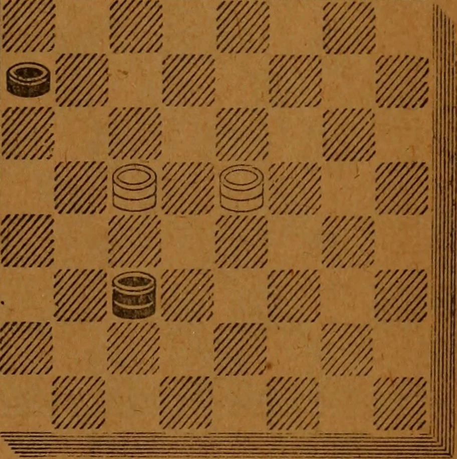 An illustration from A complete guide to the game of draughts .., 1909, leaf 146