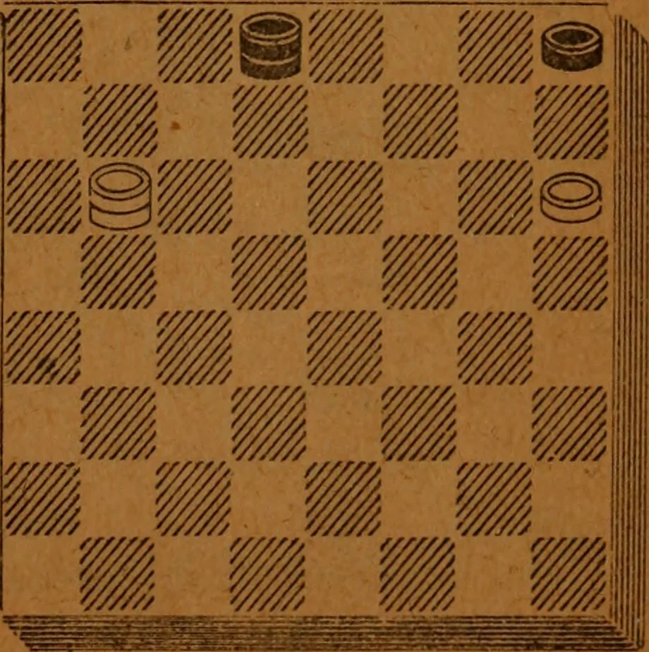 An illustration from A complete guide to the game of draughts .., 1909, leaf 146