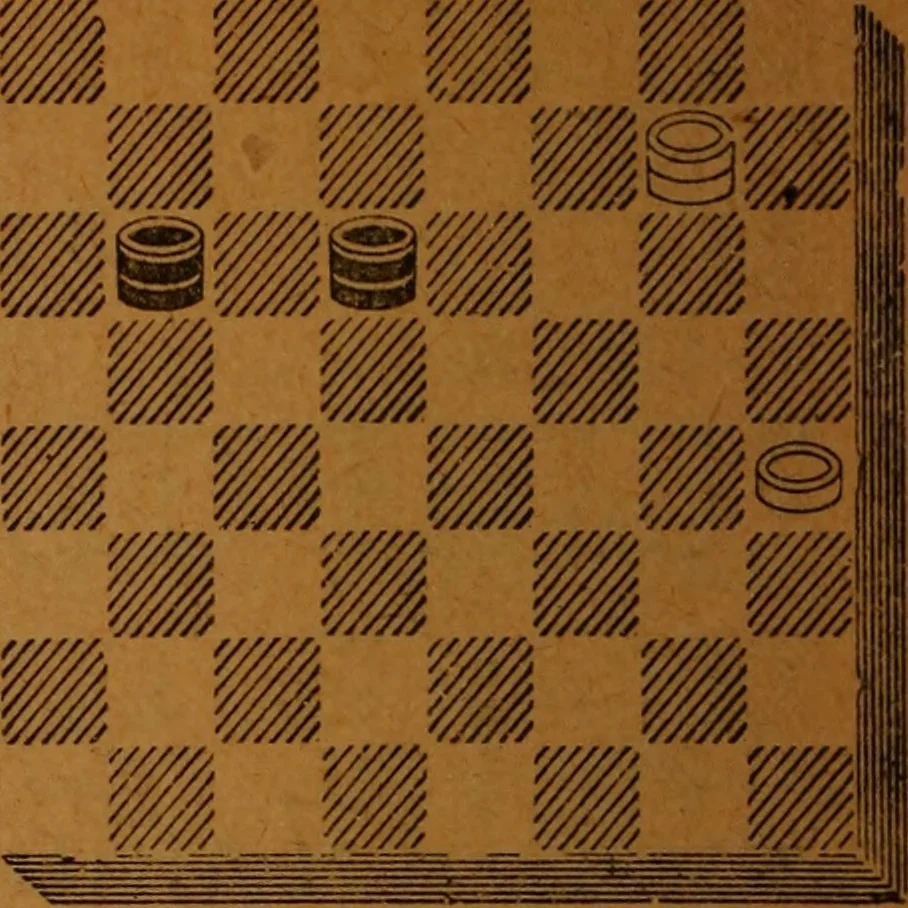 An illustration from A complete guide to the game of draughts .., 1909, leaf 147
