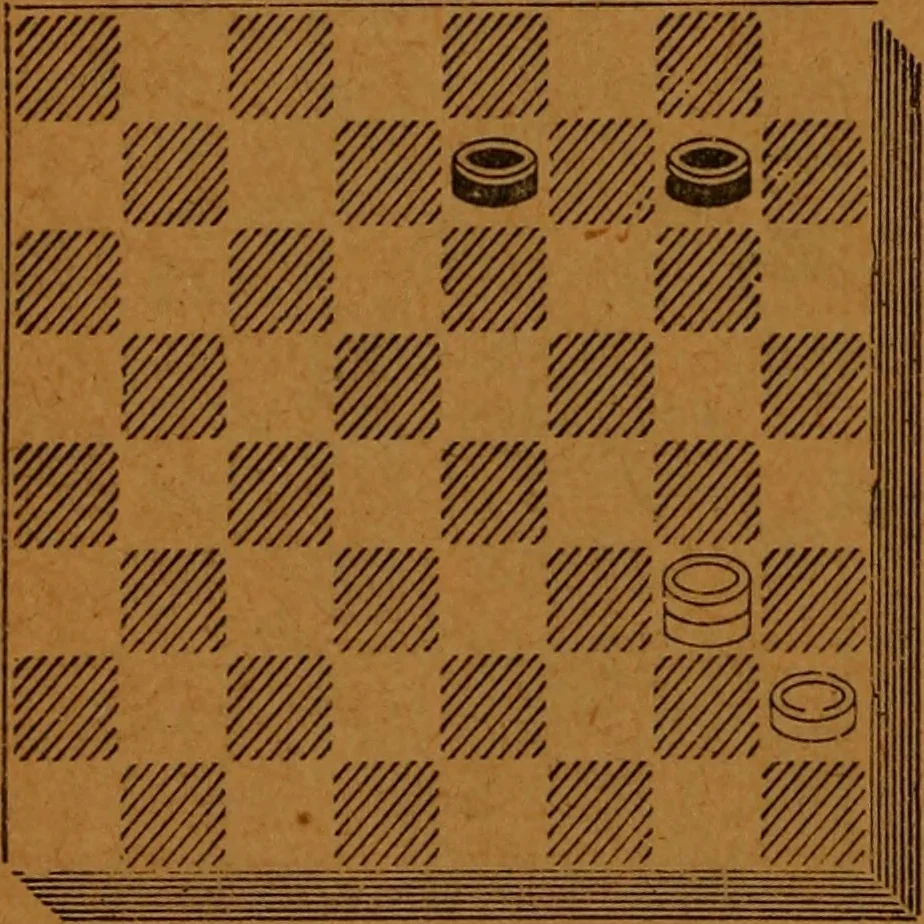 An illustration from A complete guide to the game of draughts .., 1909, leaf 147