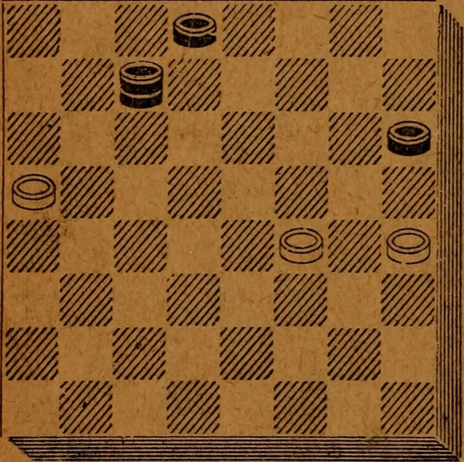 An illustration from A complete guide to the game of draughts .., 1909, leaf 149