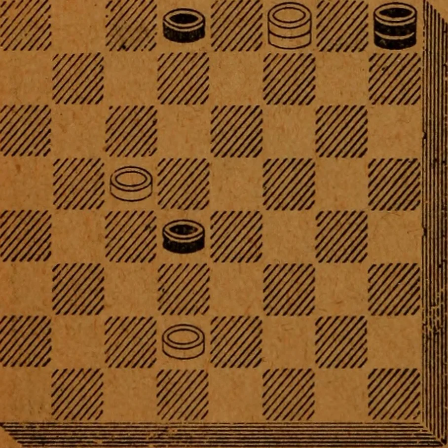 An illustration from A complete guide to the game of draughts .., 1909, leaf 149