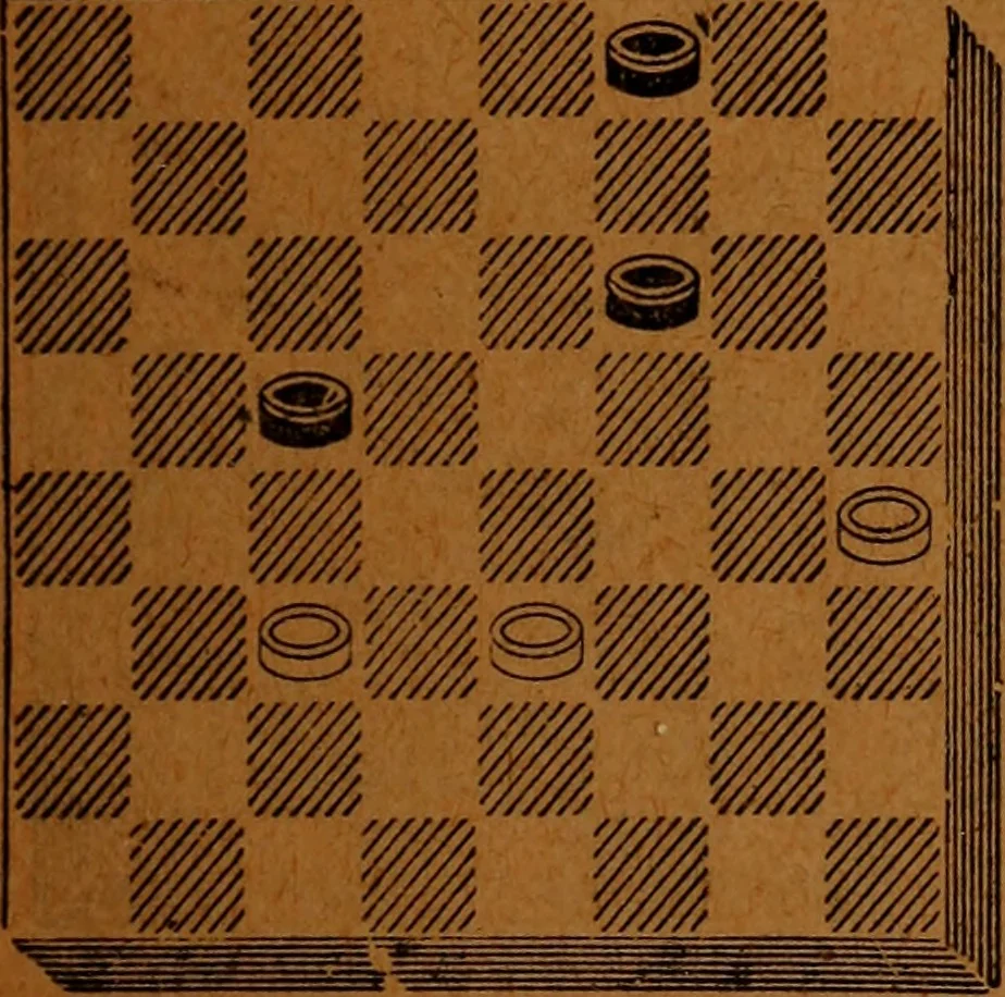 An illustration from A complete guide to the game of draughts .., 1909, leaf 150