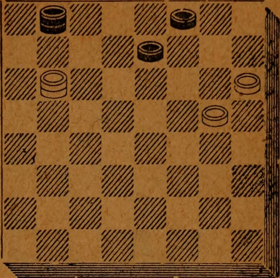 An illustration from A complete guide to the game of draughts .., 1909, leaf 150