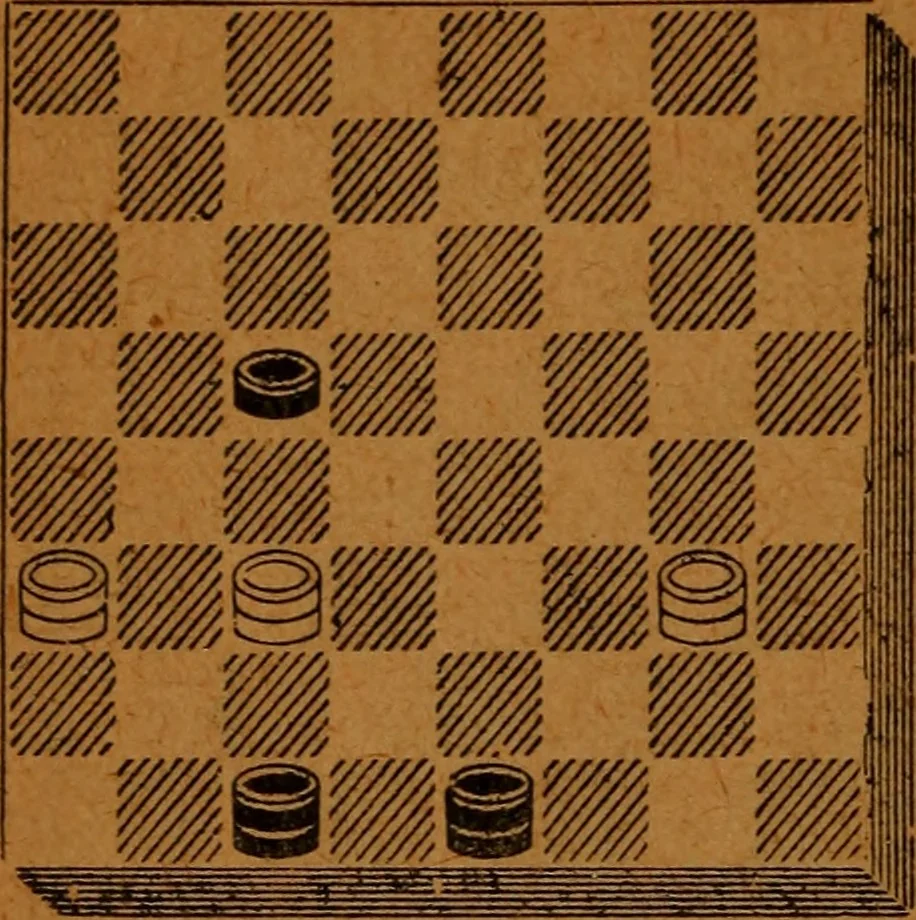 An illustration from A complete guide to the game of draughts .., 1909, leaf 151