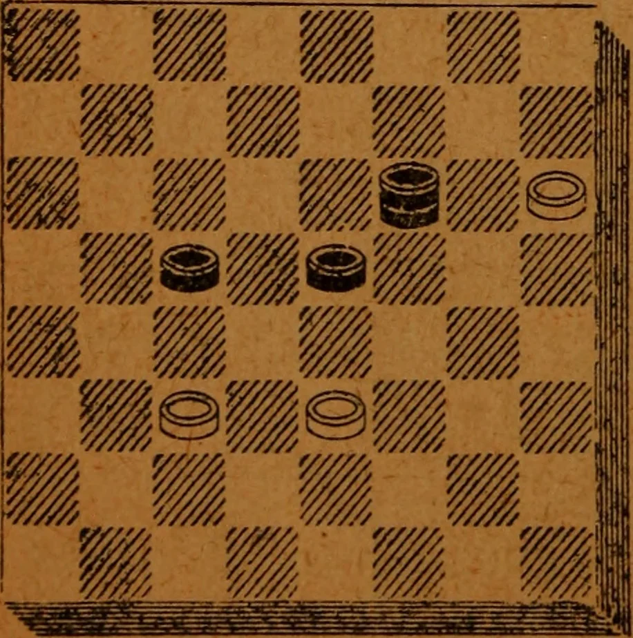 An illustration from A complete guide to the game of draughts .., 1909, leaf 151