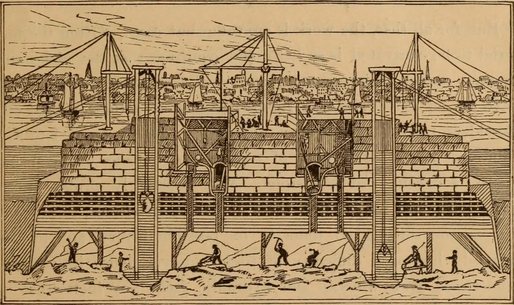 An illustration from A Complete history of the New York and Brooklyn Bridge : from its conception in 1866 to its completion in 1883, 1883, leaf 22