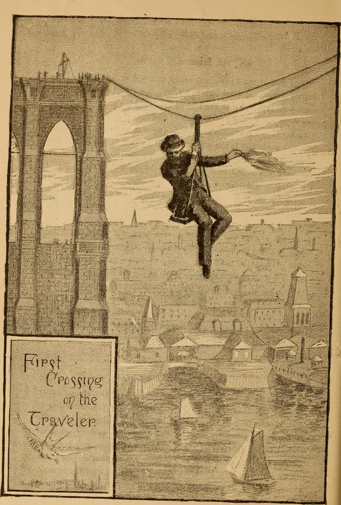An illustration from A Complete history of the New York and Brooklyn Bridge : from its conception in 1866 to its completion in 1883, 1883, leaf 41