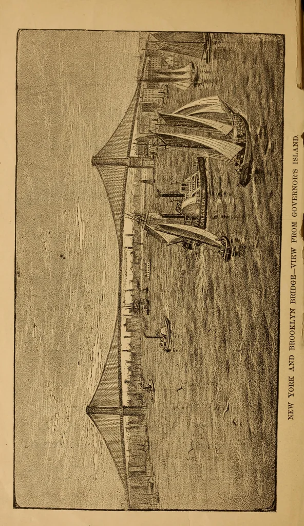 An illustration from A Complete history of the New York and Brooklyn Bridge : from its conception in 1866 to its completion in 1883, 1883, leaf 5