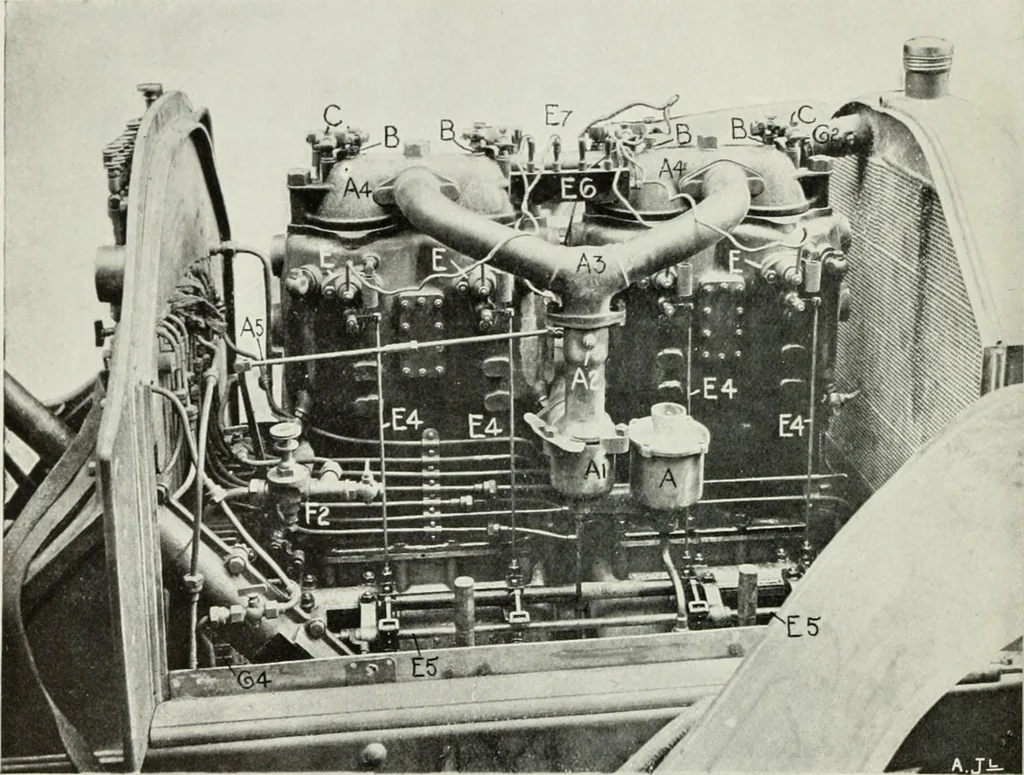An illustration from The complete motorist, being an account of the evolution and construction of the modern motor-car; with notes on the selection, use, and maintenance of the same; and on the pleasures of travel upon the public roads, 1905, leaf 135