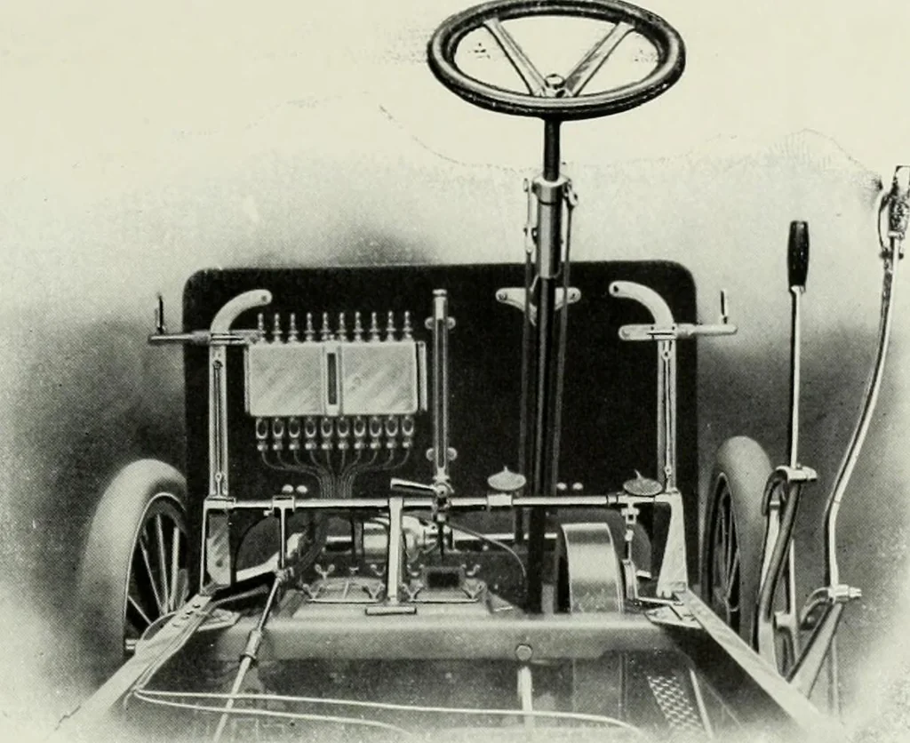 An illustration from The complete motorist, being an account of the evolution and construction of the modern motor-car; with notes on the selection, use, and maintenance of the same; and on the pleasures of travel upon the public roads, 1905, leaf 182