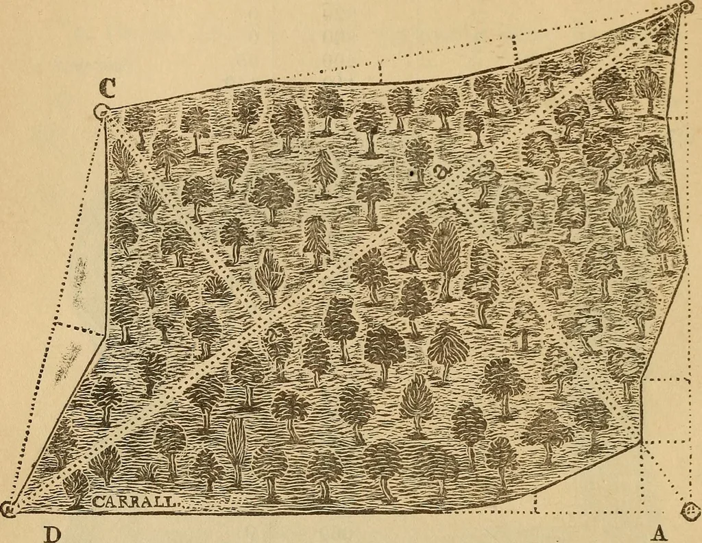 An illustration from A complete treatise on practical land-surveying, in seven parts;, 1839, leaf 119