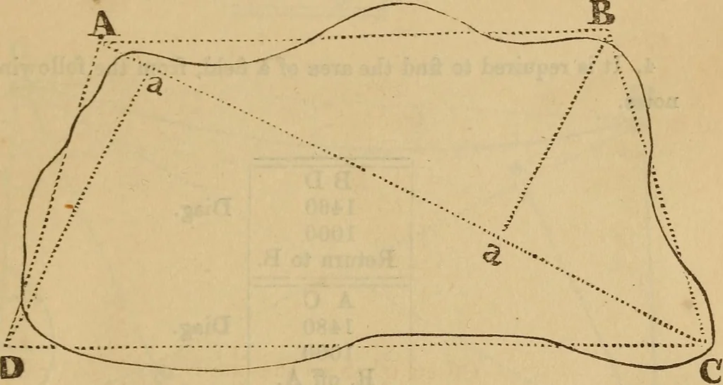 An illustration from A complete treatise on practical land-surveying, in seven parts;, 1839, leaf 154
