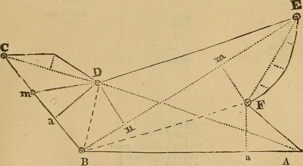 An illustration from A complete treatise on practical land-surveying, in seven parts;, 1839, leaf 170