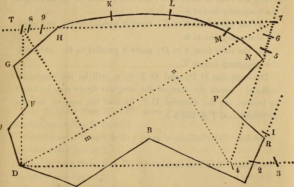 An illustration from A complete treatise on practical land-surveying, in seven parts;, 1839, leaf 252