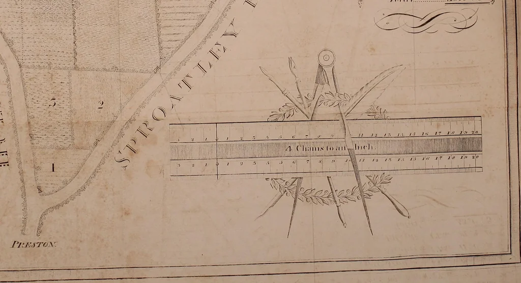 An illustration from A complete treatise on practical land-surveying, in seven parts;, 1839, leaf 300