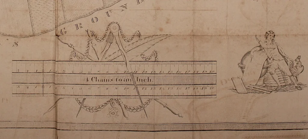 An illustration from A complete treatise on practical land-surveying, in seven parts;, 1839, leaf 308