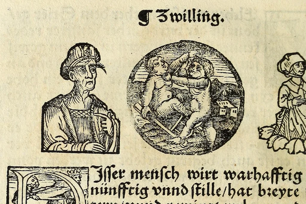 An illustration from Complexion : Natür vnd Eigenschafft eines yeden Menschen zü erfaren, auch seiner Gebürtstund vnnd Zeychen, ... auss zü rechnen, 1534, leaf 20