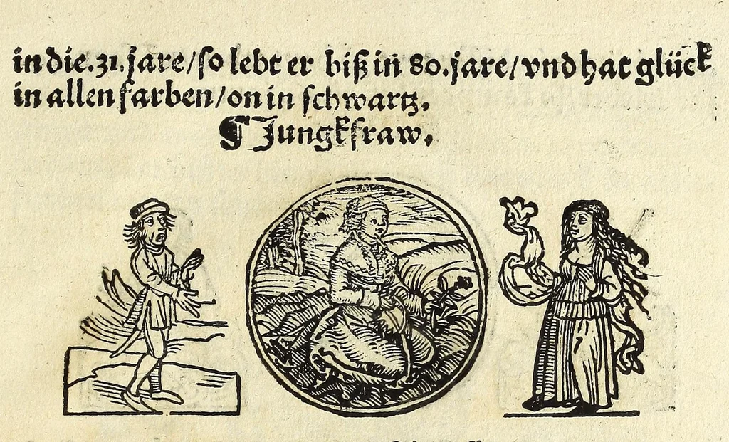 An illustration from Complexion : Natür vnd Eigenschafft eines yeden Menschen zü erfaren, auch seiner Gebürtstund vnnd Zeychen, ... auss zü rechnen, 1534, leaf 23