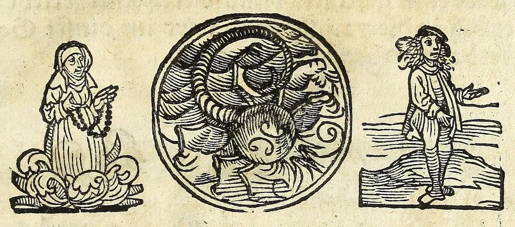 An illustration from Complexion : Natür vnd Eigenschafft eines yeden Menschen zü erfaren, auch seiner Gebürtstund vnnd Zeychen, ... auss zü rechnen, 1534, leaf 25