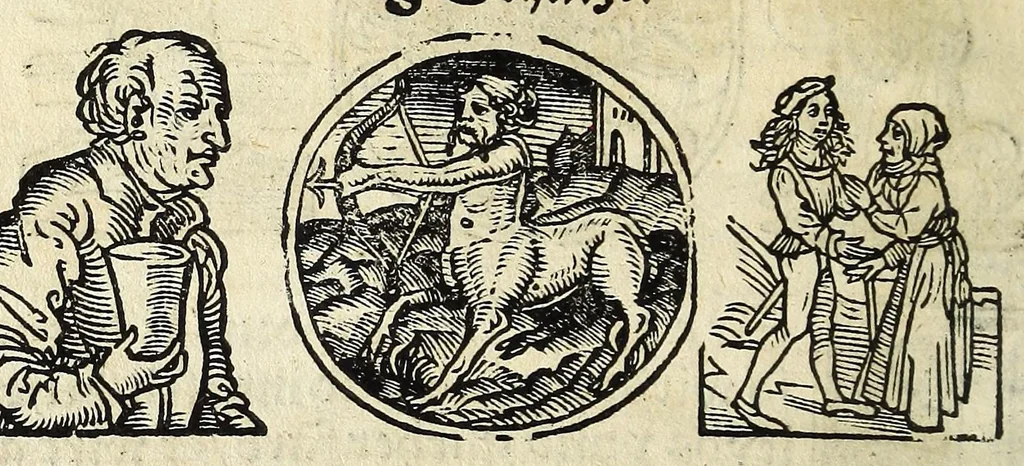 An illustration from Complexion : Natür vnd Eigenschafft eines yeden Menschen zü erfaren, auch seiner Gebürtstund vnnd Zeychen, ... auss zü rechnen, 1534, leaf 26