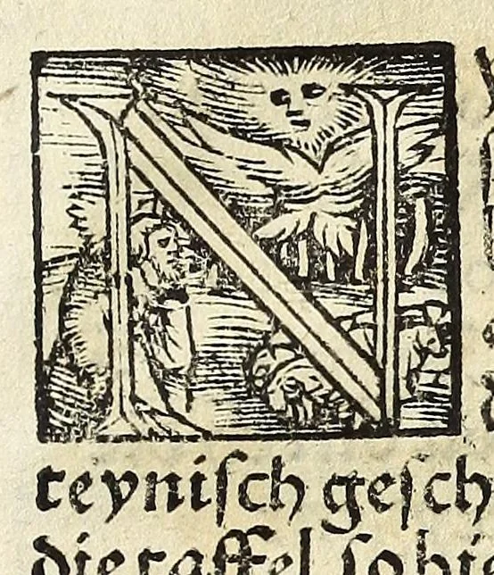 An illustration from Complexion : Natür vnd Eigenschafft eines yeden Menschen zü erfaren, auch seiner Gebürtstund vnnd Zeychen, ... auss zü rechnen, 1534, leaf 7