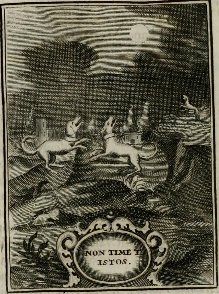 An illustration from Conceptvs chronographicvs de concepta sacra Deipara : Septingentis Sacrae Scripturae, ss. patrum, ac rationum, nec non historiarum, symbolorum, antiquitatum, et anagrammatum suffragiis roboratus : ac totidem praefixis chronographicis, annum currentem prodentibus copiose instructus : occasione saeculi, hoc eodem anno septima vice absoluti, et celebrati, a patribus Benedictinis liberi, ac imperialis monasterii ad SS. Udalricum, & Afram, Augustae Vindelicorum, 1712, leaf 101