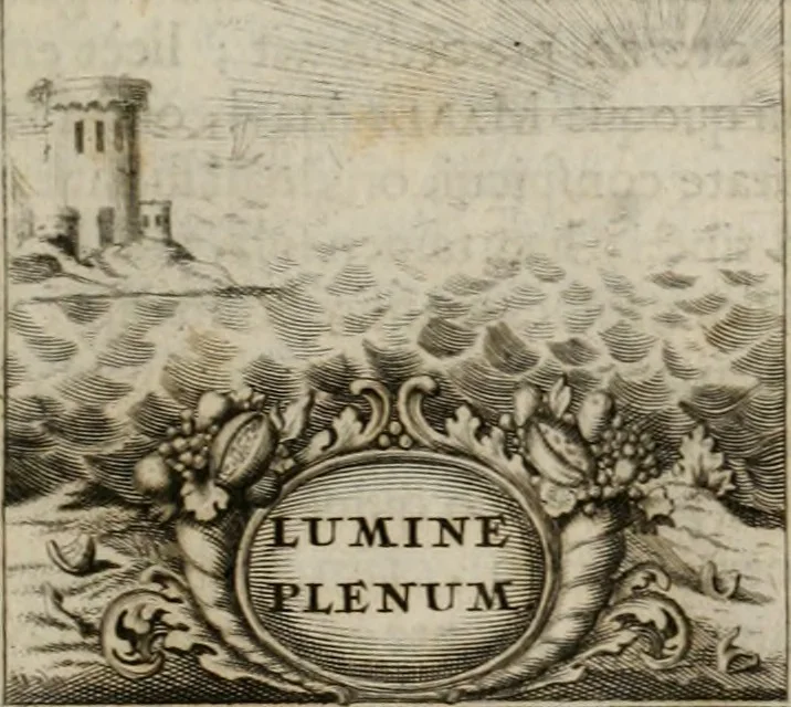 An illustration from Conceptvs chronographicvs de concepta sacra Deipara : Septingentis Sacrae Scripturae, ss. patrum, ac rationum, nec non historiarum, symbolorum, antiquitatum, et anagrammatum suffragiis roboratus : ac totidem praefixis chronographicis, annum currentem prodentibus copiose instructus : occasione saeculi, hoc eodem anno septima vice absoluti, et celebrati, a patribus Benedictinis liberi, ac imperialis monasterii ad SS. Udalricum, & Afram, Augustae Vindelicorum, 1712, leaf 112
