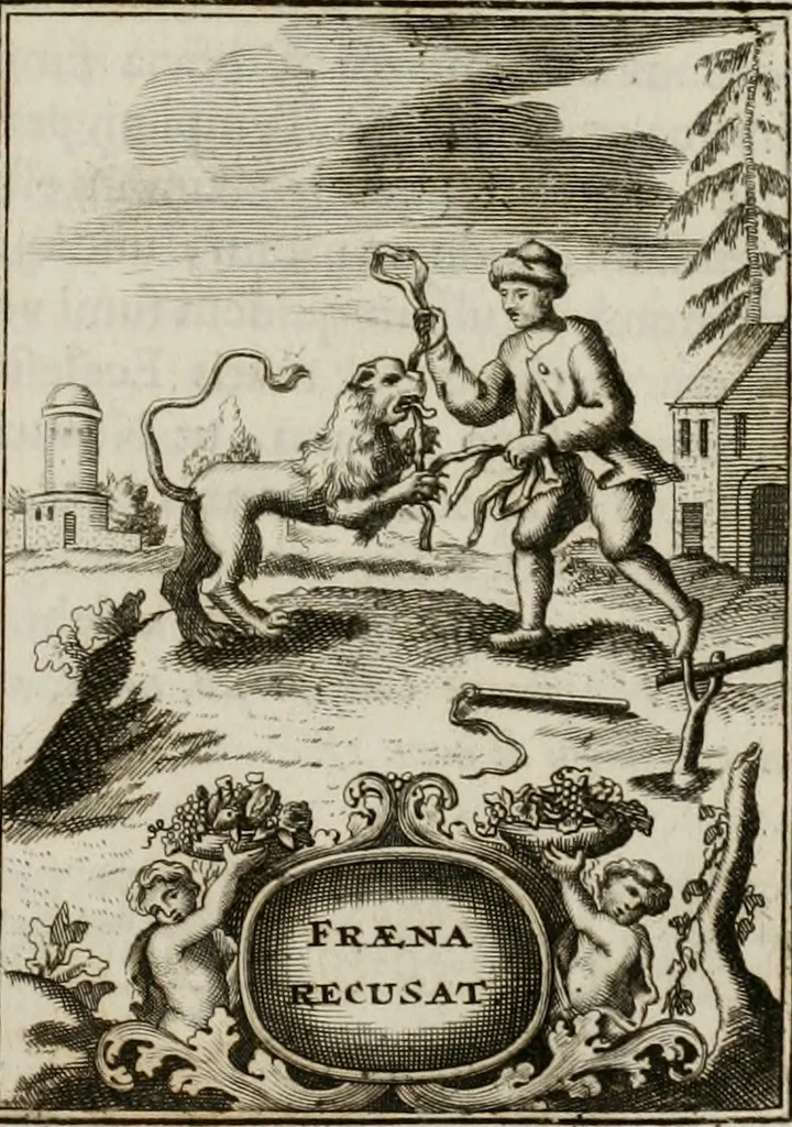 An illustration from Conceptvs chronographicvs de concepta sacra Deipara : Septingentis Sacrae Scripturae, ss. patrum, ac rationum, nec non historiarum, symbolorum, antiquitatum, et anagrammatum suffragiis roboratus : ac totidem praefixis chronographicis, annum currentem prodentibus copiose instructus : occasione saeculi, hoc eodem anno septima vice absoluti, et celebrati, a patribus Benedictinis liberi, ac imperialis monasterii ad SS. Udalricum, & Afram, Augustae Vindelicorum, 1712, leaf 156