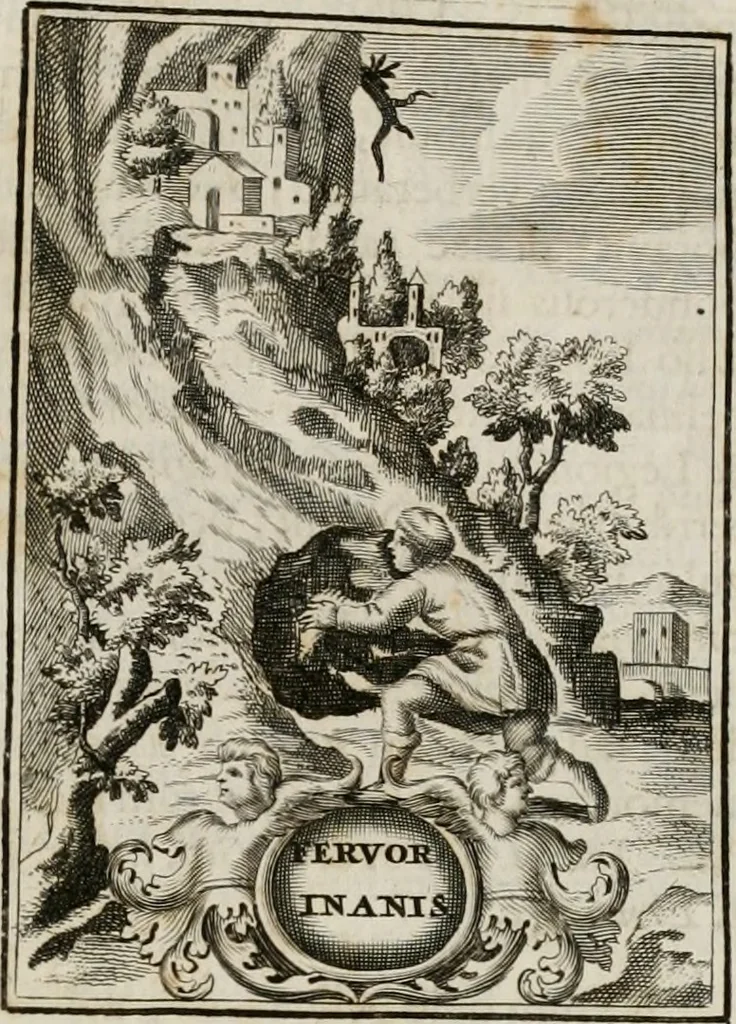 An illustration from Conceptvs chronographicvs de concepta sacra Deipara : Septingentis Sacrae Scripturae, ss. patrum, ac rationum, nec non historiarum, symbolorum, antiquitatum, et anagrammatum suffragiis roboratus : ac totidem praefixis chronographicis, annum currentem prodentibus copiose instructus : occasione saeculi, hoc eodem anno septima vice absoluti, et celebrati, a patribus Benedictinis liberi, ac imperialis monasterii ad SS. Udalricum, & Afram, Augustae Vindelicorum, 1712, leaf 232