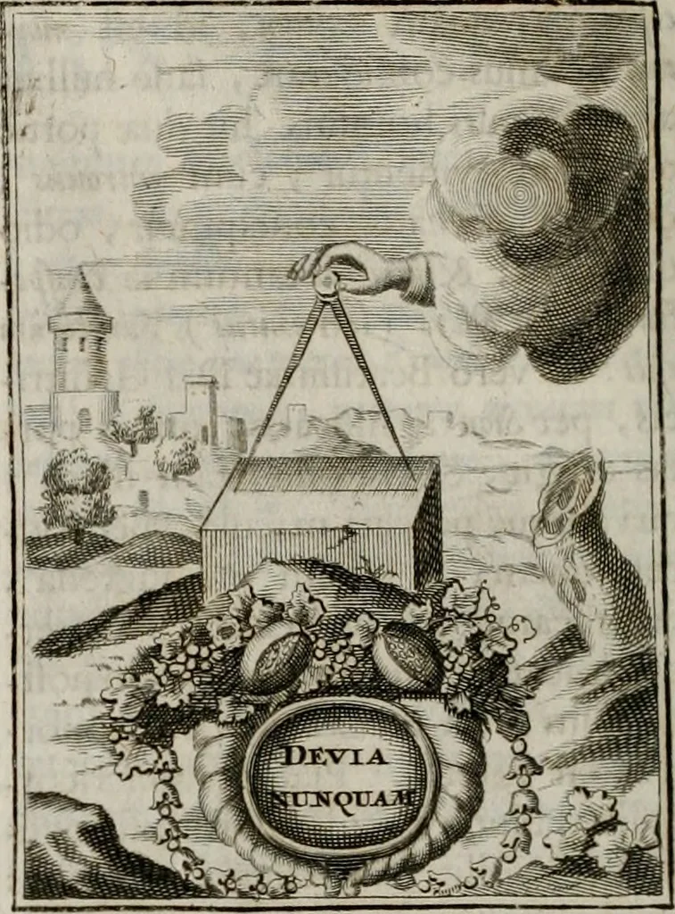 An illustration from Conceptvs chronographicvs de concepta sacra Deipara : Septingentis Sacrae Scripturae, ss. patrum, ac rationum, nec non historiarum, symbolorum, antiquitatum, et anagrammatum suffragiis roboratus : ac totidem praefixis chronographicis, annum currentem prodentibus copiose instructus : occasione saeculi, hoc eodem anno septima vice absoluti, et celebrati, a patribus Benedictinis liberi, ac imperialis monasterii ad SS. Udalricum, & Afram, Augustae Vindelicorum, 1712, leaf 239