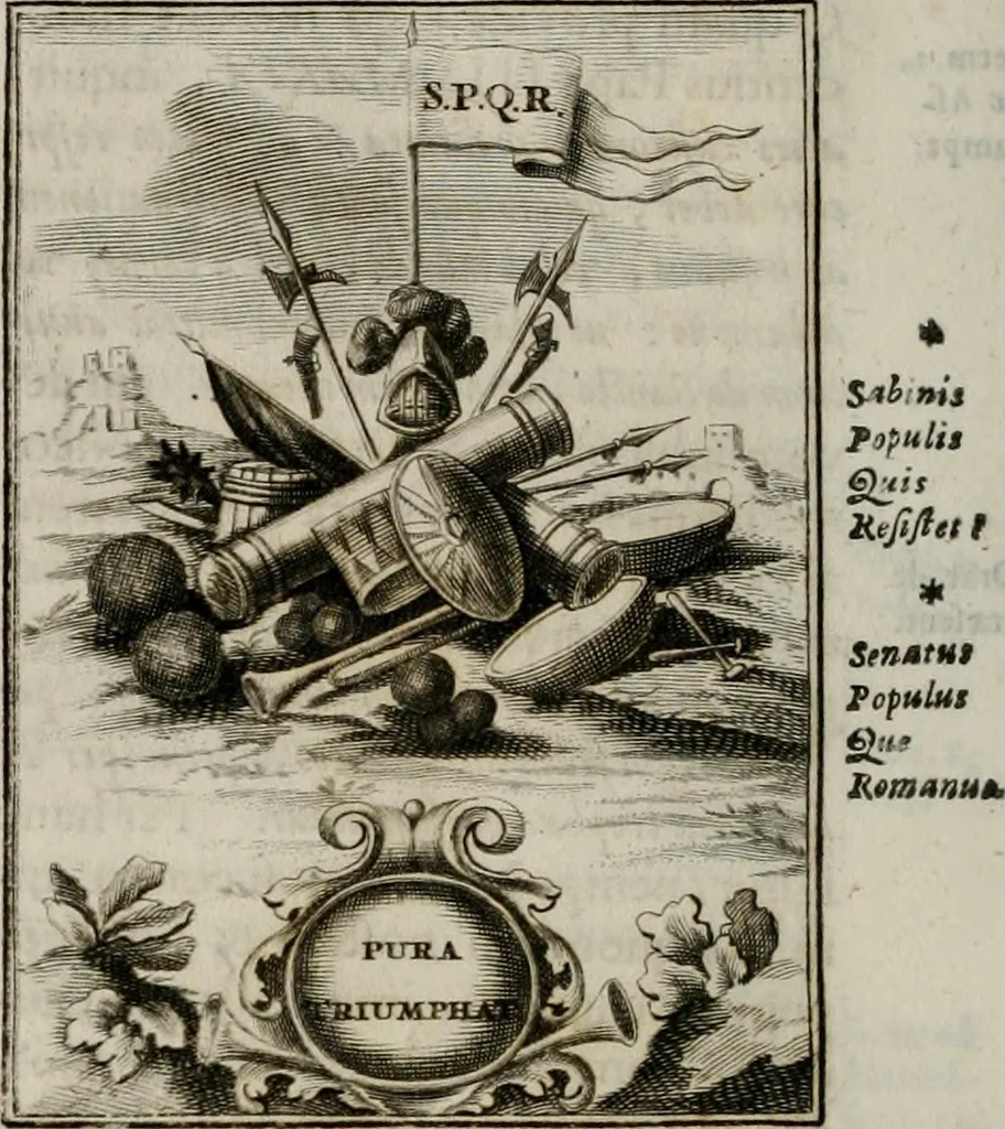An illustration from Conceptvs chronographicvs de concepta sacra Deipara : Septingentis Sacrae Scripturae, ss. patrum, ac rationum, nec non historiarum, symbolorum, antiquitatum, et anagrammatum suffragiis roboratus : ac totidem praefixis chronographicis, annum currentem prodentibus copiose instructus : occasione saeculi, hoc eodem anno septima vice absoluti, et celebrati, a patribus Benedictinis liberi, ac imperialis monasterii ad SS. Udalricum, & Afram, Augustae Vindelicorum, 1712, leaf 275