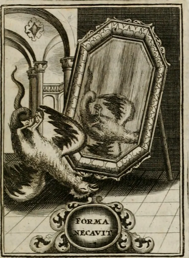 An illustration from Conceptvs chronographicvs de concepta sacra Deipara : Septingentis Sacrae Scripturae, ss. patrum, ac rationum, nec non historiarum, symbolorum, antiquitatum, et anagrammatum suffragiis roboratus : ac totidem praefixis chronographicis, annum currentem prodentibus copiose instructus : occasione saeculi, hoc eodem anno septima vice absoluti, et celebrati, a patribus Benedictinis liberi, ac imperialis monasterii ad SS. Udalricum, & Afram, Augustae Vindelicorum, 1712, leaf 290