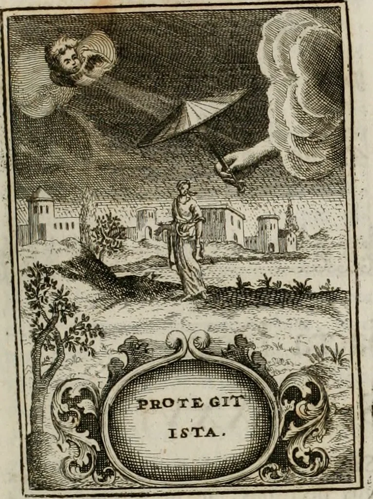 An illustration from Conceptvs chronographicvs de concepta sacra Deipara : Septingentis Sacrae Scripturae, ss. patrum, ac rationum, nec non historiarum, symbolorum, antiquitatum, et anagrammatum suffragiis roboratus : ac totidem praefixis chronographicis, annum currentem prodentibus copiose instructus : occasione saeculi, hoc eodem anno septima vice absoluti, et celebrati, a patribus Benedictinis liberi, ac imperialis monasterii ad SS. Udalricum, & Afram, Augustae Vindelicorum, 1712, leaf 330