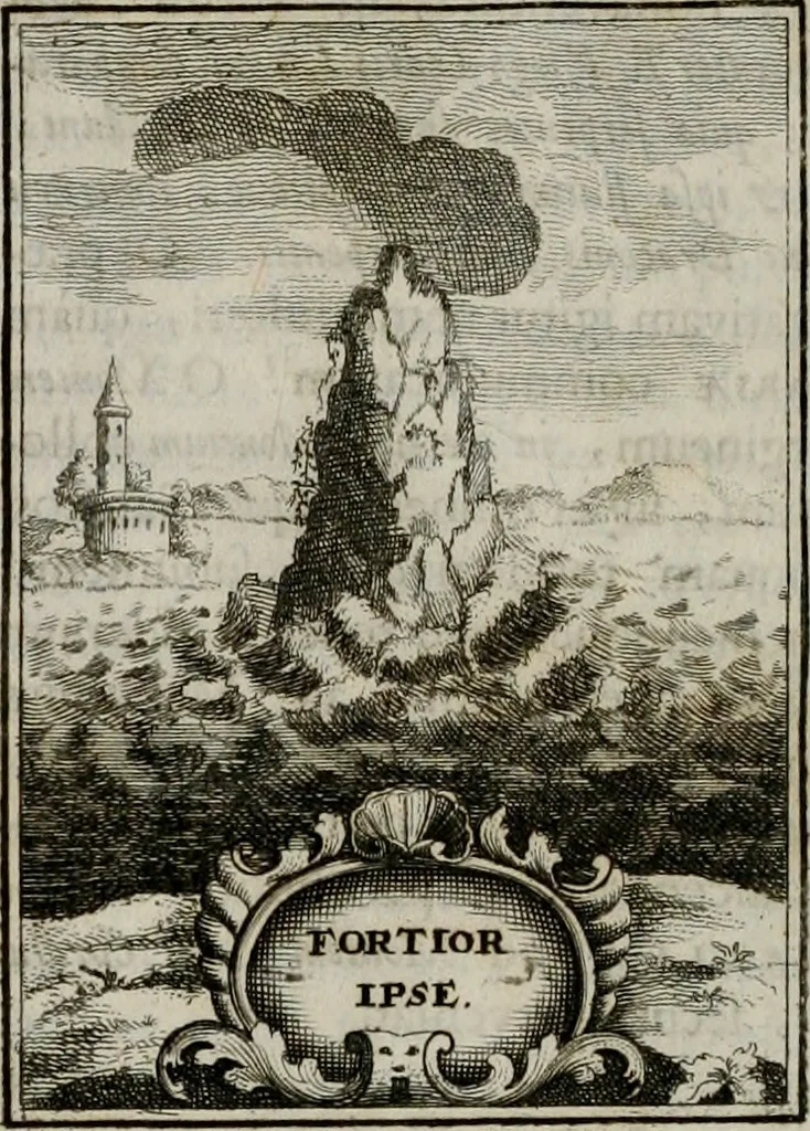 An illustration from Conceptvs chronographicvs de concepta sacra Deipara : Septingentis Sacrae Scripturae, ss. patrum, ac rationum, nec non historiarum, symbolorum, antiquitatum, et anagrammatum suffragiis roboratus : ac totidem praefixis chronographicis, annum currentem prodentibus copiose instructus : occasione saeculi, hoc eodem anno septima vice absoluti, et celebrati, a patribus Benedictinis liberi, ac imperialis monasterii ad SS. Udalricum, & Afram, Augustae Vindelicorum, 1712, leaf 337