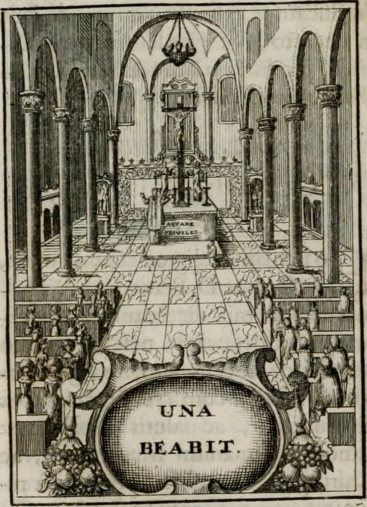 An illustration from Conceptvs chronographicvs de concepta sacra Deipara : Septingentis Sacrae Scripturae, ss. patrum, ac rationum, nec non historiarum, symbolorum, antiquitatum, et anagrammatum suffragiis roboratus : ac totidem praefixis chronographicis, annum currentem prodentibus copiose instructus : occasione saeculi, hoc eodem anno septima vice absoluti, et celebrati, a patribus Benedictinis liberi, ac imperialis monasterii ad SS. Udalricum, & Afram, Augustae Vindelicorum, 1712, leaf 341