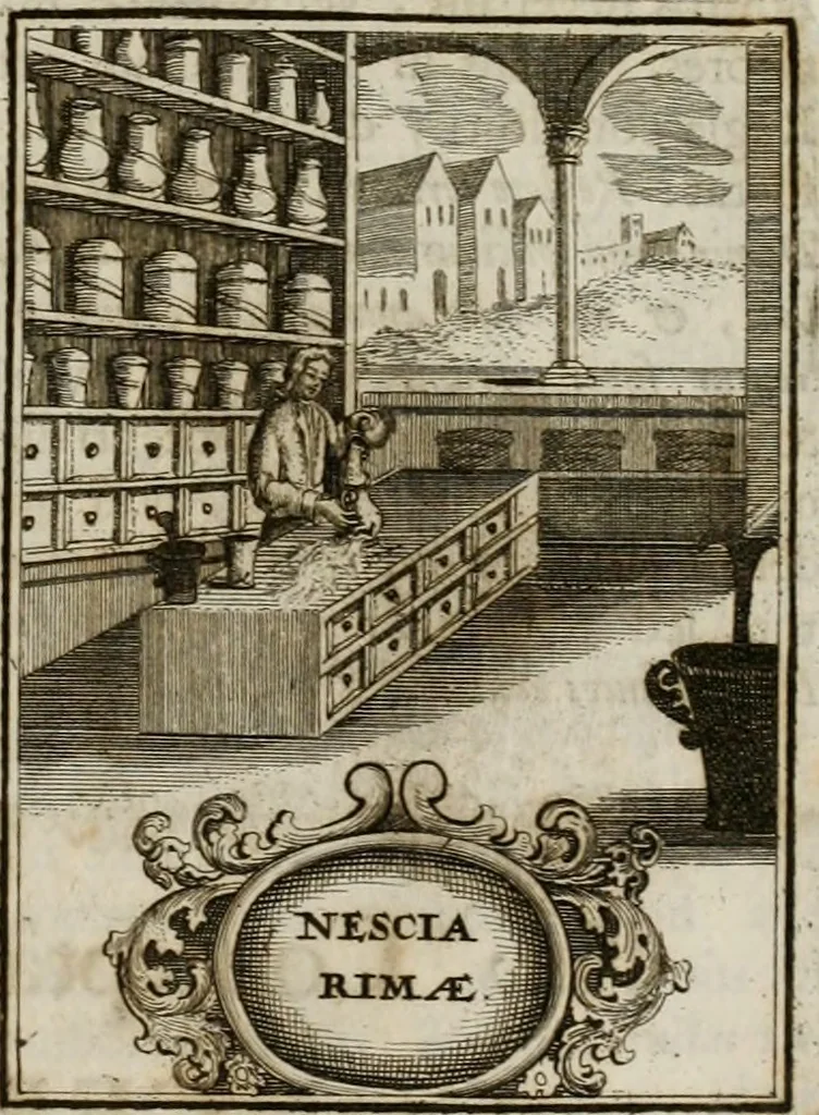 An illustration from Conceptvs chronographicvs de concepta sacra Deipara : Septingentis Sacrae Scripturae, ss. patrum, ac rationum, nec non historiarum, symbolorum, antiquitatum, et anagrammatum suffragiis roboratus : ac totidem praefixis chronographicis, annum currentem prodentibus copiose instructus : occasione saeculi, hoc eodem anno septima vice absoluti, et celebrati, a patribus Benedictinis liberi, ac imperialis monasterii ad SS. Udalricum, & Afram, Augustae Vindelicorum, 1712, leaf 352