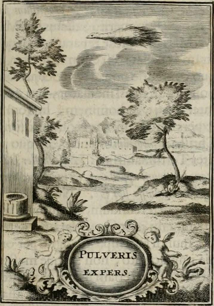 An illustration from Conceptvs chronographicvs de concepta sacra Deipara : Septingentis Sacrae Scripturae, ss. patrum, ac rationum, nec non historiarum, symbolorum, antiquitatum, et anagrammatum suffragiis roboratus : ac totidem praefixis chronographicis, annum currentem prodentibus copiose instructus : occasione saeculi, hoc eodem anno septima vice absoluti, et celebrati, a patribus Benedictinis liberi, ac imperialis monasterii ad SS. Udalricum, & Afram, Augustae Vindelicorum, 1712, leaf 44