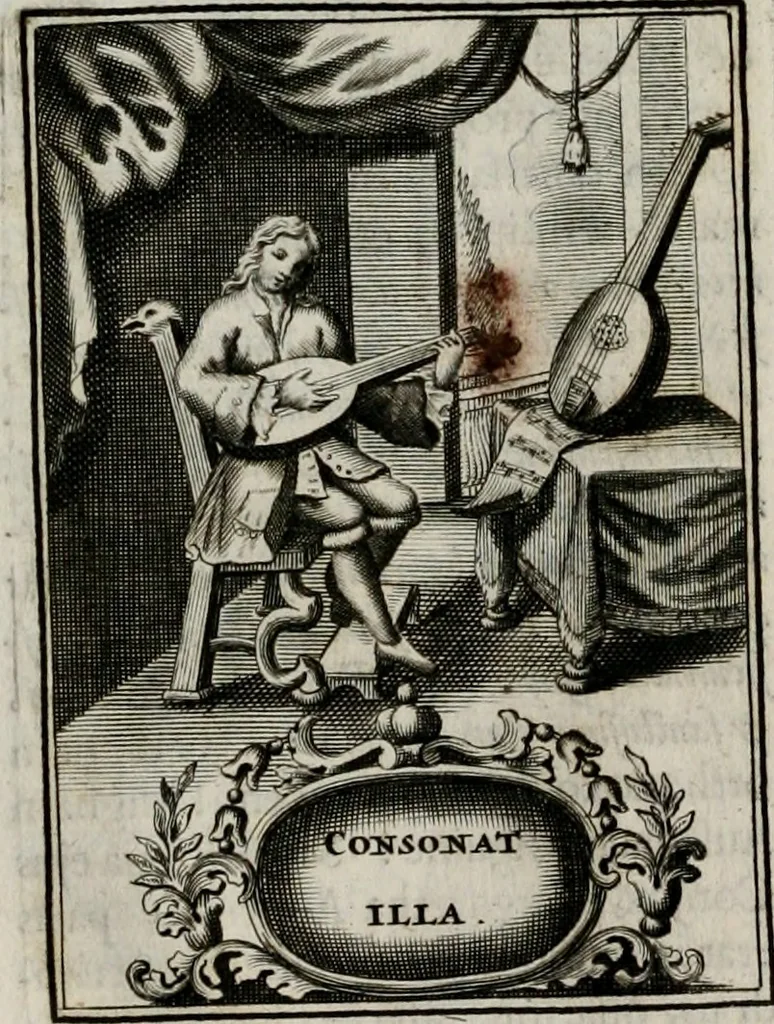 An illustration from Conceptvs chronographicvs de concepta sacra Deipara : Septingentis Sacrae Scripturae, ss. patrum, ac rationum, nec non historiarum, symbolorum, antiquitatum, et anagrammatum suffragiis roboratus : ac totidem praefixis chronographicis, annum currentem prodentibus copiose instructus : occasione saeculi, hoc eodem anno septima vice absoluti, et celebrati, a patribus Benedictinis liberi, ac imperialis monasterii ad SS. Udalricum, & Afram, Augustae Vindelicorum, 1712, leaf 47
