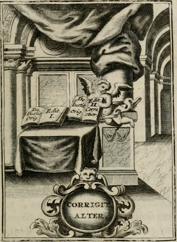 An illustration from Conceptvs chronographicvs de concepta sacra Deipara : Septingentis Sacrae Scripturae, ss. patrum, ac rationum, nec non historiarum, symbolorum, antiquitatum, et anagrammatum suffragiis roboratus : ac totidem praefixis chronographicis, annum currentem prodentibus copiose instructus : occasione saeculi, hoc eodem anno septima vice absoluti, et celebrati, a patribus Benedictinis liberi, ac imperialis monasterii ad SS. Udalricum, & Afram, Augustae Vindelicorum, 1712, leaf 60