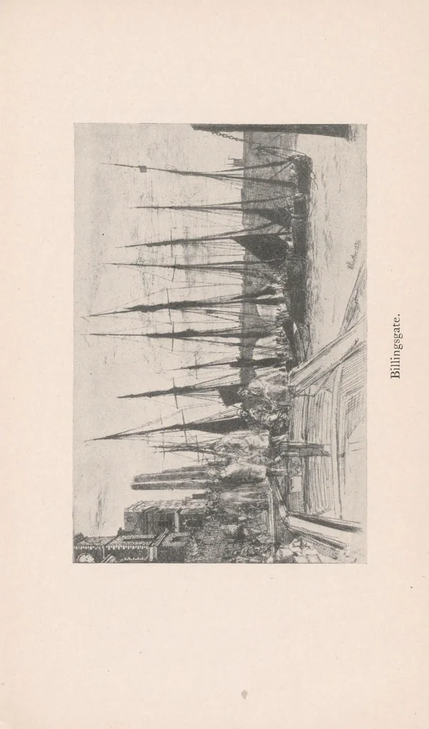 An illustration from Concerning the etchings of Mr. Whistler, 1904, leaf 45