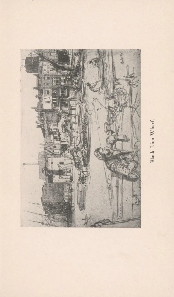 An illustration from Concerning the etchings of Mr. Whistler, 1904, leaf 9