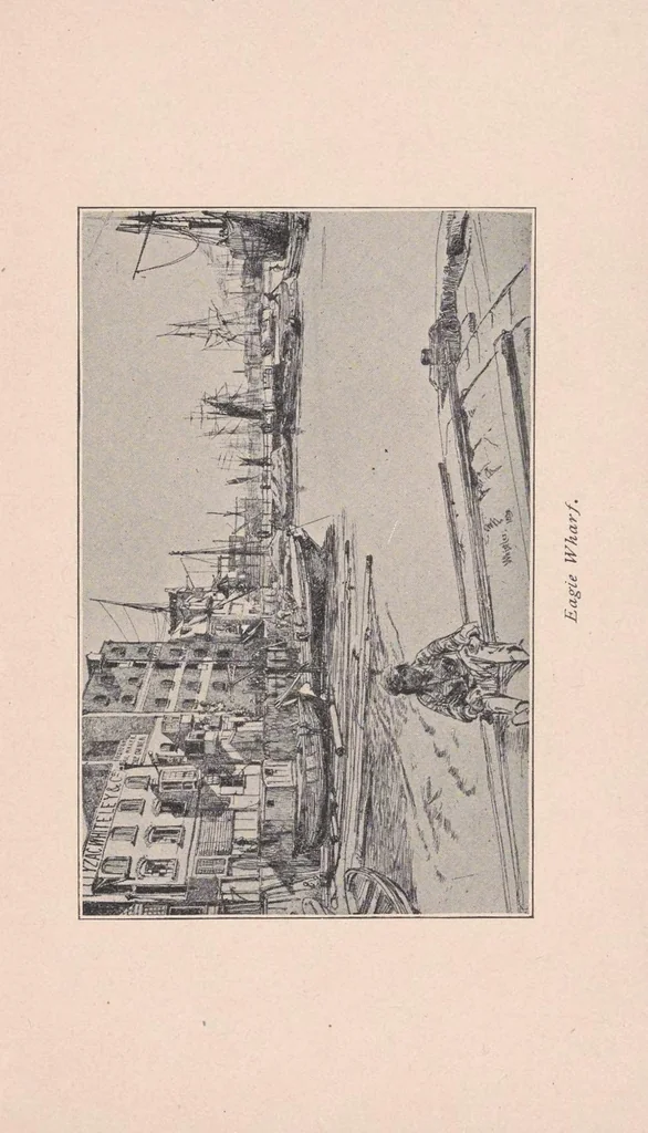 An illustration from Concerning the etchings of Mr. Whistler, 1899, leaf 17