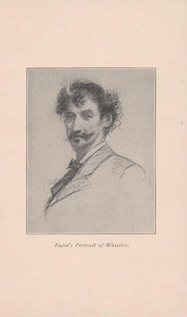 An illustration from Concerning the etchings of Mr. Whistler, 1899, leaf 5