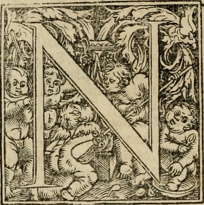 An illustration from Concilia omnia, tam generalia quam particularia : ab apostolorum temporibus in hunc vsque diem a sanctissimis patribus celebrata, & quorum acta literis mandata, ex vetustissimis diuersa[rum] regionu bibliothecis haberi potuere, his duobus tomis continentur : tomvs primvs ea recenset concilia, quae a beato Petro apostolo vsq[ue] ad Iohanne huius nominis papam secundu seruata inuenimus : quo[rum] ordinem & nomina si quis accuratius desideret, versa pagina indicabit, 1538, leaf 283
