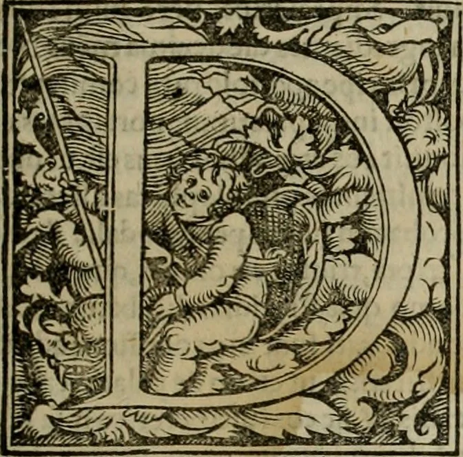 An illustration from Concilia omnia, tam generalia quam particularia : ab apostolorum temporibus in hunc vsque diem a sanctissimis patribus celebrata, & quorum acta literis mandata, ex vetustissimis diuersa[rum] regionu bibliothecis haberi potuere, his duobus tomis continentur : tomvs primvs ea recenset concilia, quae a beato Petro apostolo vsq[ue] ad Iohanne huius nominis papam secundu seruata inuenimus : quo[rum] ordinem & nomina si quis accuratius desideret, versa pagina indicabit, 1538, leaf 32