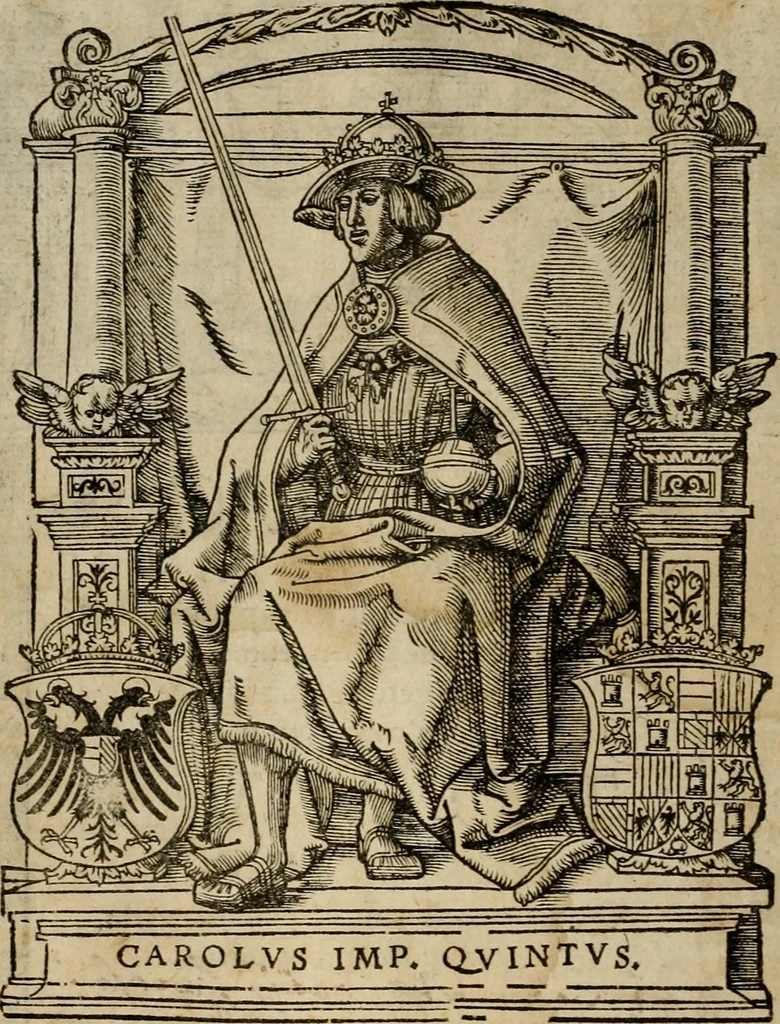 An illustration from Concilia omnia, tam generalia quam particularia : ab apostolorum temporibus in hunc vsque diem a sanctissimis patribus celebrata, & quorum acta literis mandata, ex vetustissimis diuersa[rum] regionu bibliothecis haberi potuere, his duobus tomis continentur : tomvs primvs ea recenset concilia, quae a beato Petro apostolo vsq[ue] ad Iohanne huius nominis papam secundu seruata inuenimus : quo[rum] ordinem & nomina si quis accuratius desideret, versa pagina indicabit, 1538, leaf 5