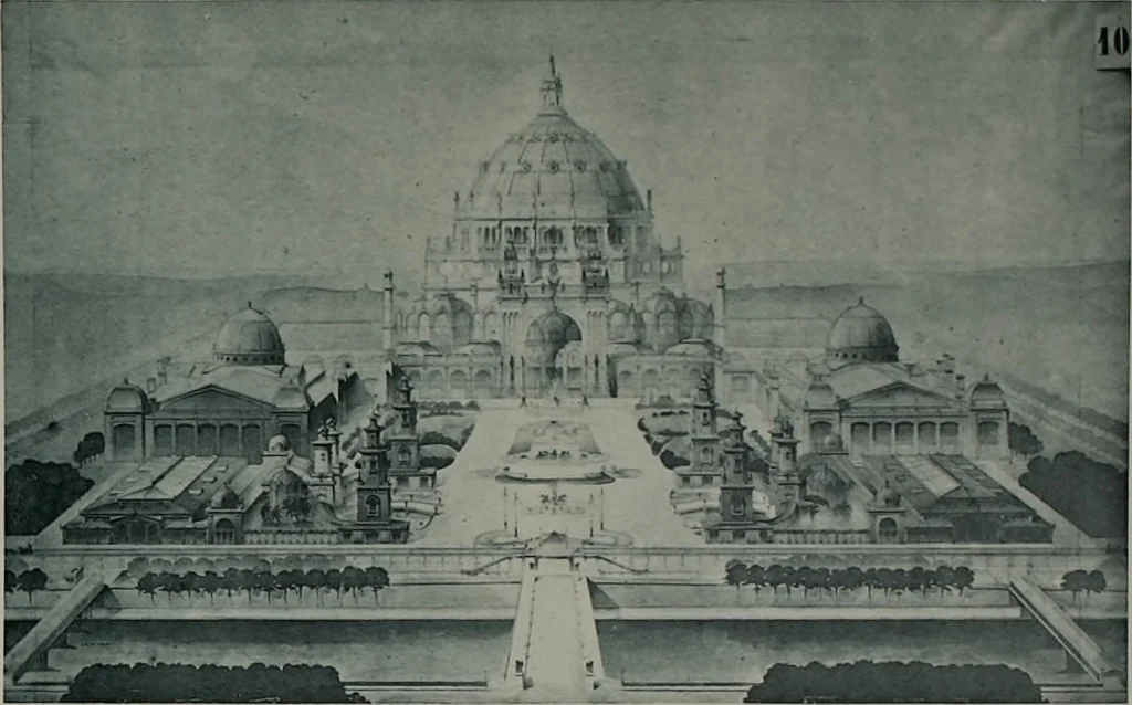 An illustration from Concours pour l'Exposition universelle de 1900; projets exposés au Palais de l'industrie, 1895, leaf 107